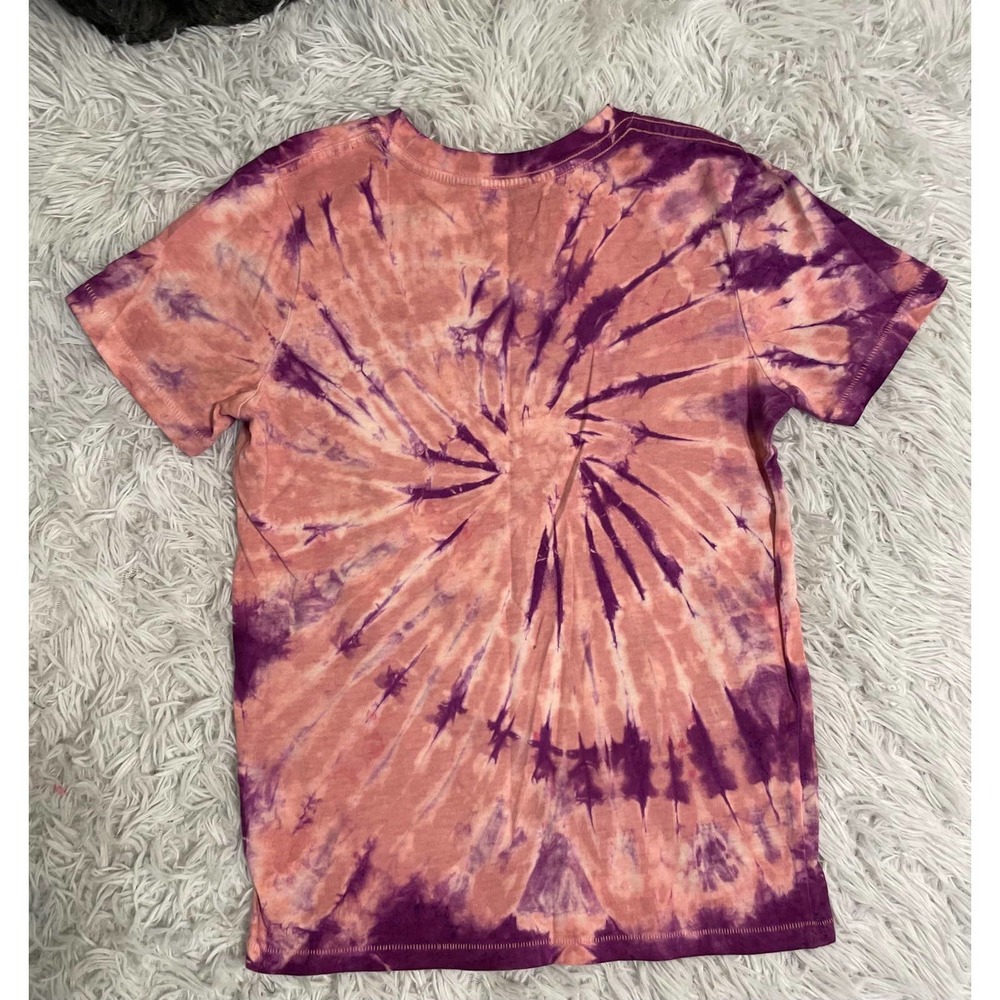 Tie Dye shirt girls spiral tie dye tee with pocket ready to ship Medium